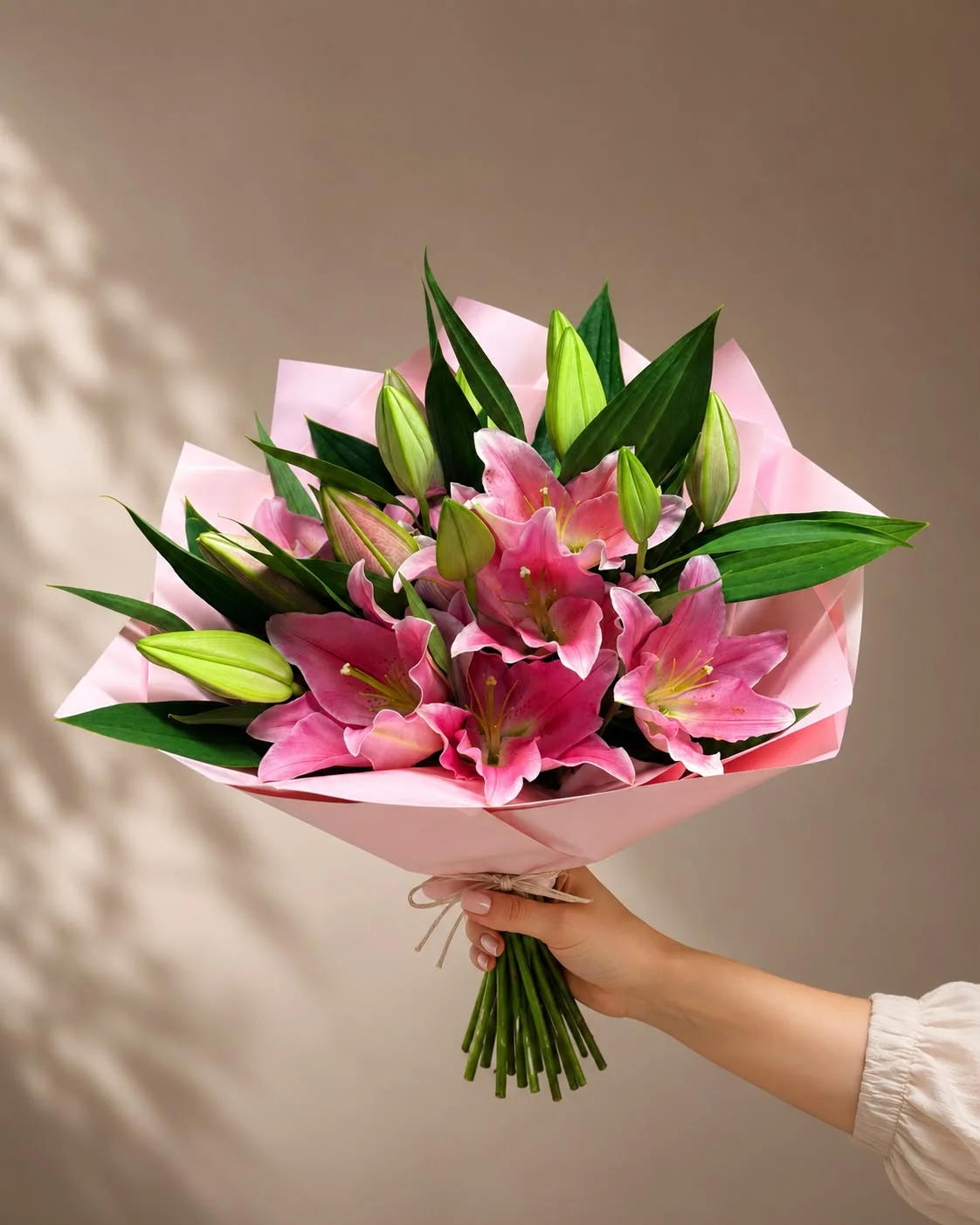 Pembe Lilyum Buketi